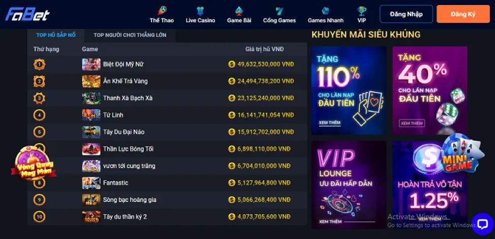Khuyến mãi nạp tiền lần đầu tại CF68 Web